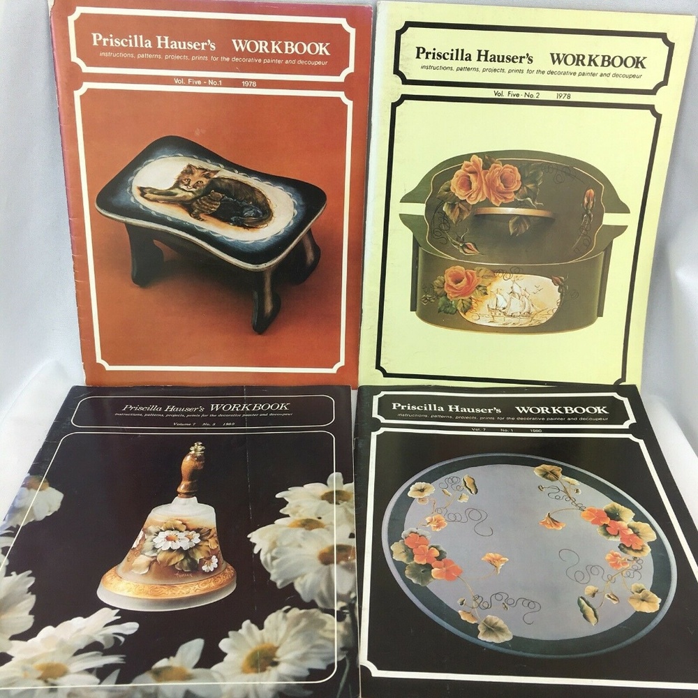 Lot of 4 Priscilla Hausers Workbooks Tole Painting